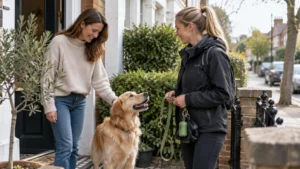 Dog walking client handover