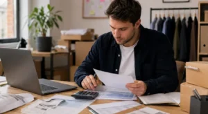 Entrepreneur measuring business performance after launch