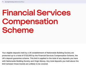 Virgin Money's FSCS information